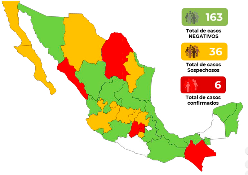 Mapa México coronavirus COVID-19